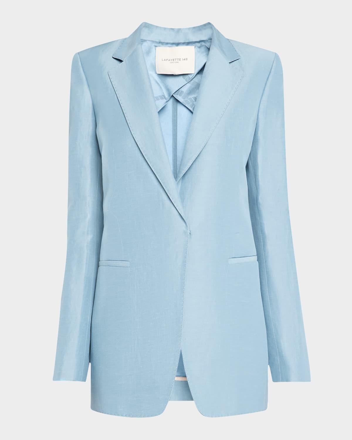 elongated pick stitch blazer