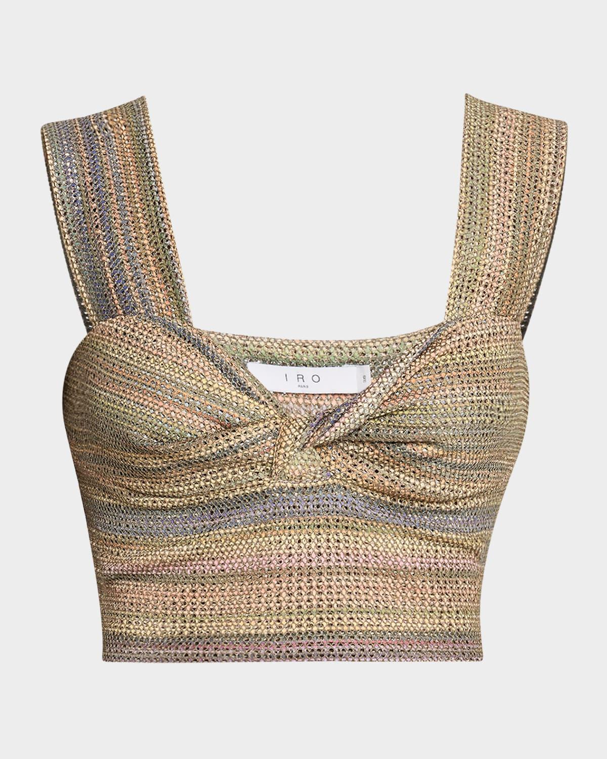 eloy twist-front sleeveless crop top