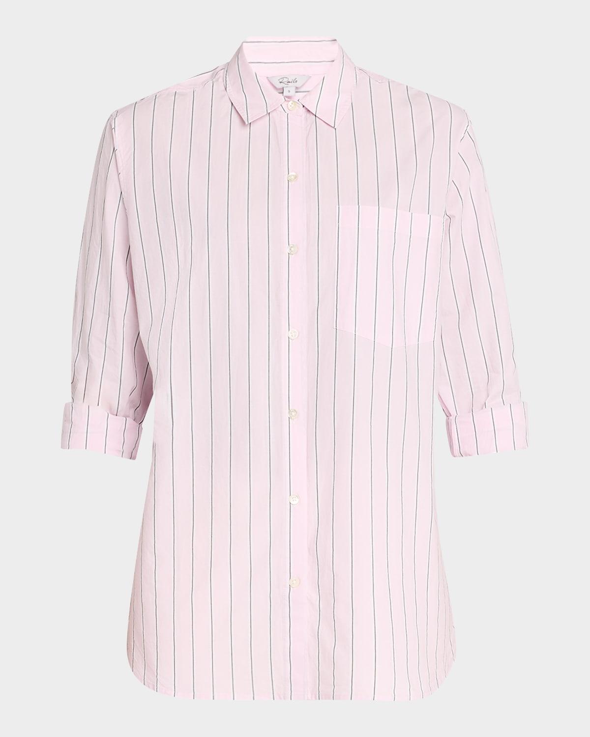 elsa striped button-front shirt