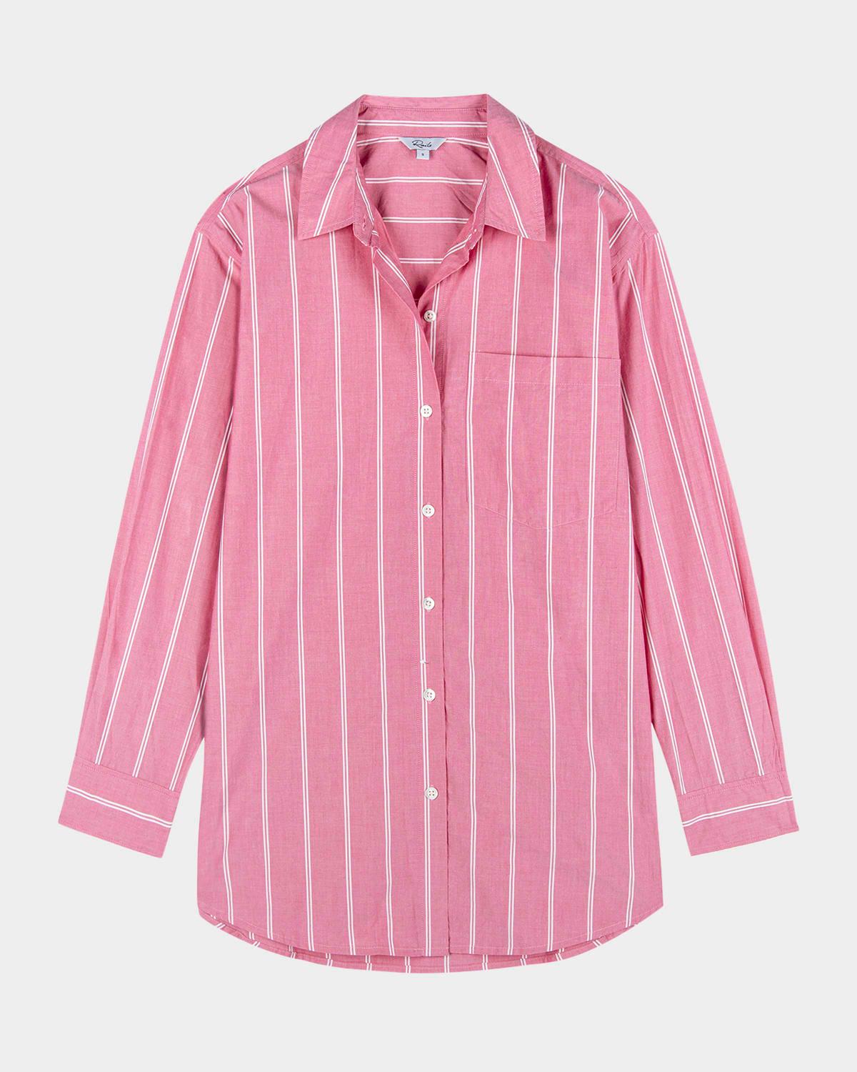 elsa striped button-front shirt