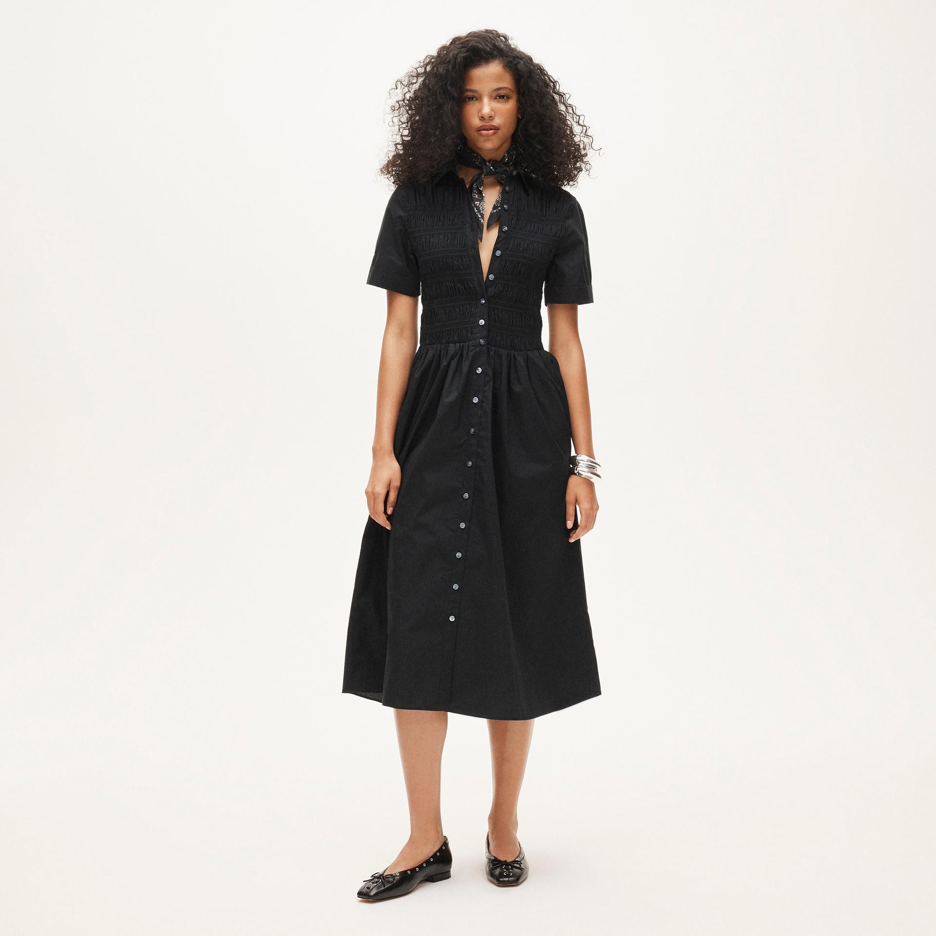 elsie shirt-dress in striped cotton poplin