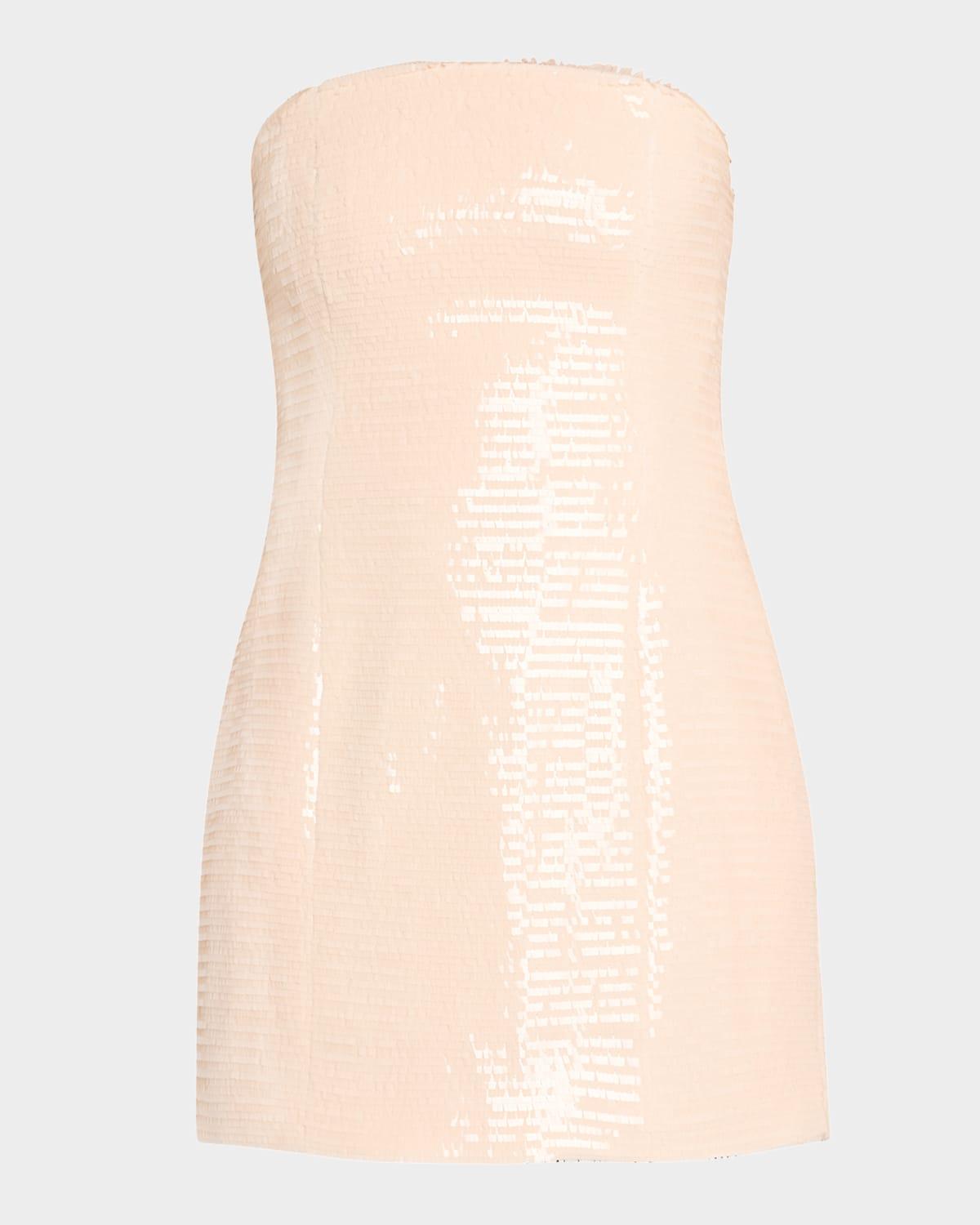 elsie strapless sequin mini dress