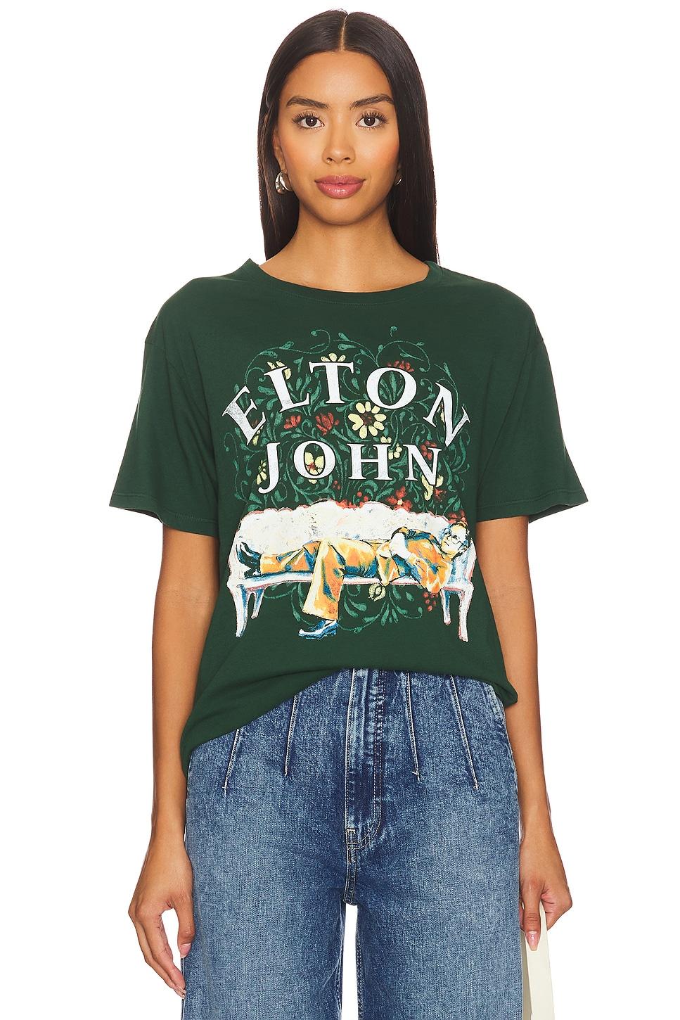 elton john floral boyfriend tee shirt