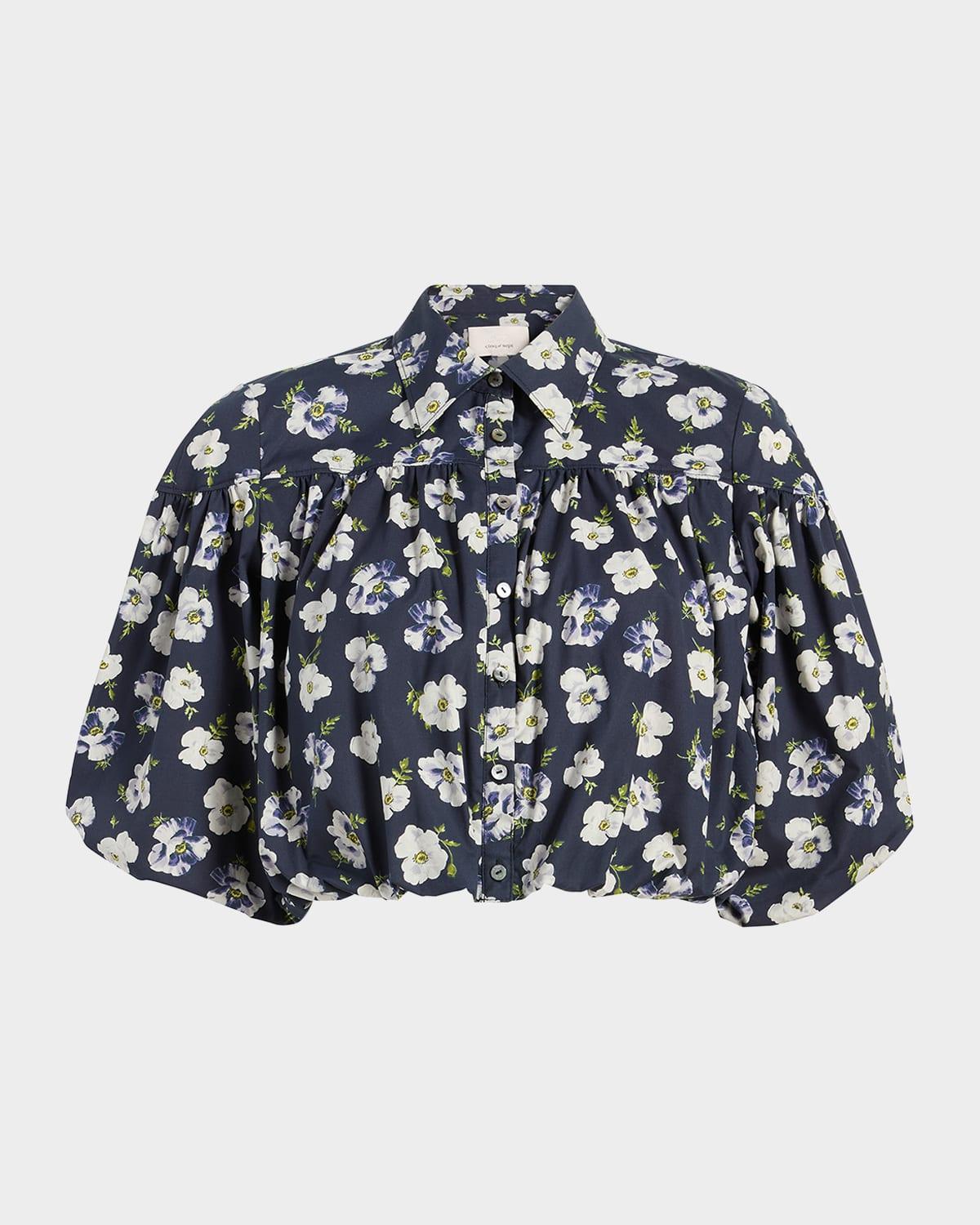 elysa tossed poppies crop top