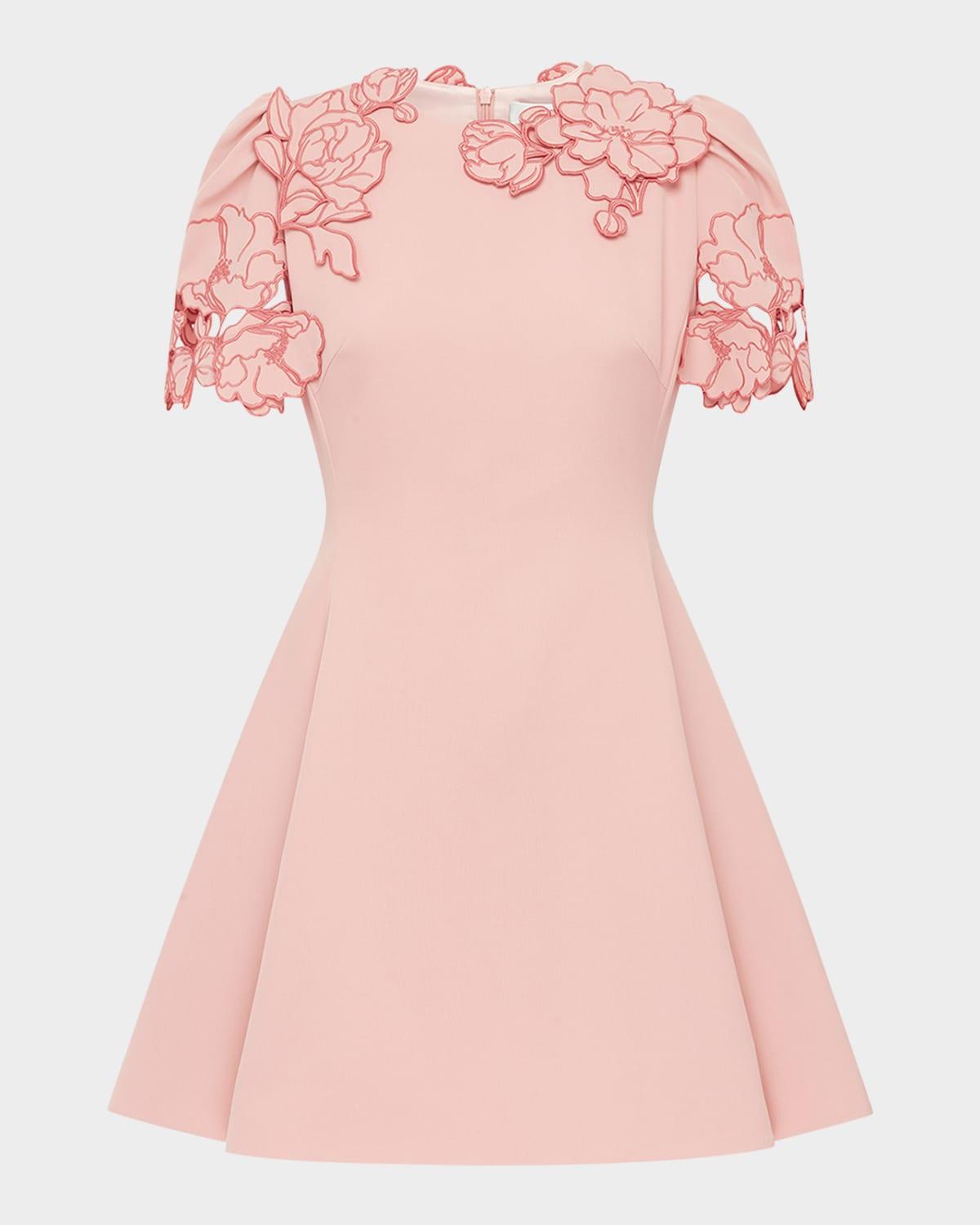 elyse applique fit-&-flare mini dress