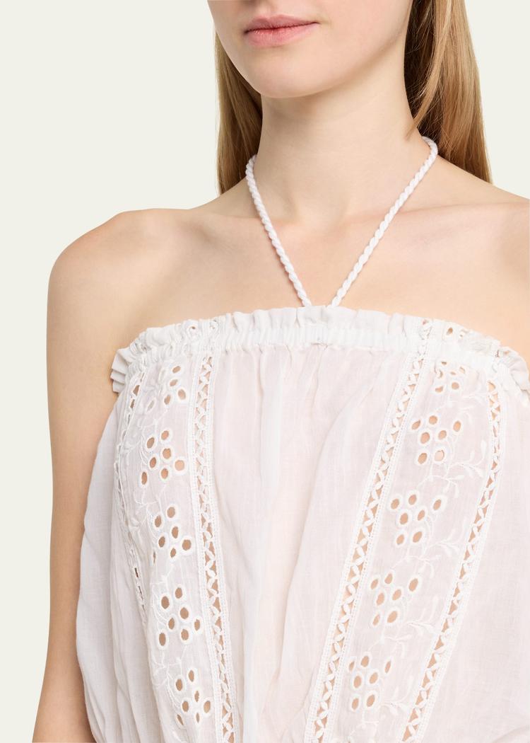elyse crochet halter maxi dress