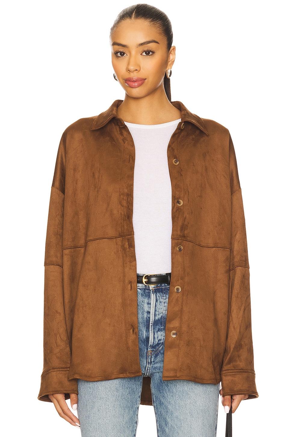 elyse faux suede shacket