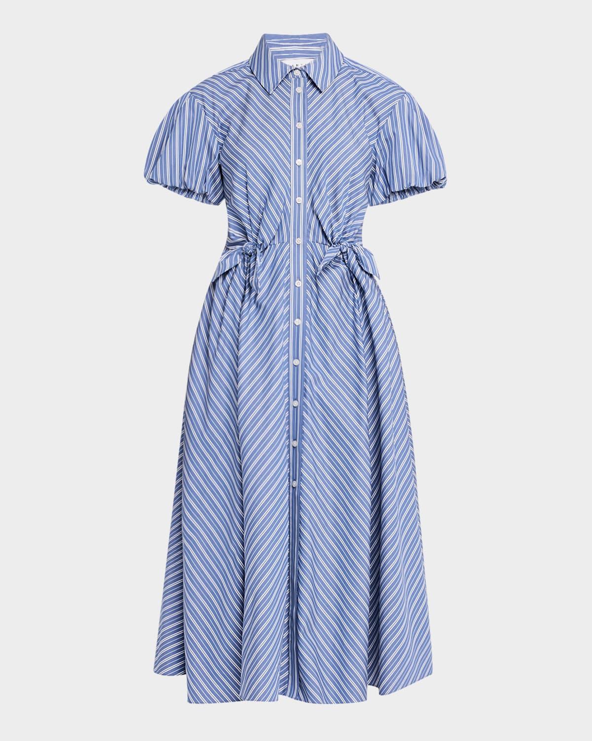 elza puff-sleeve shirtdress