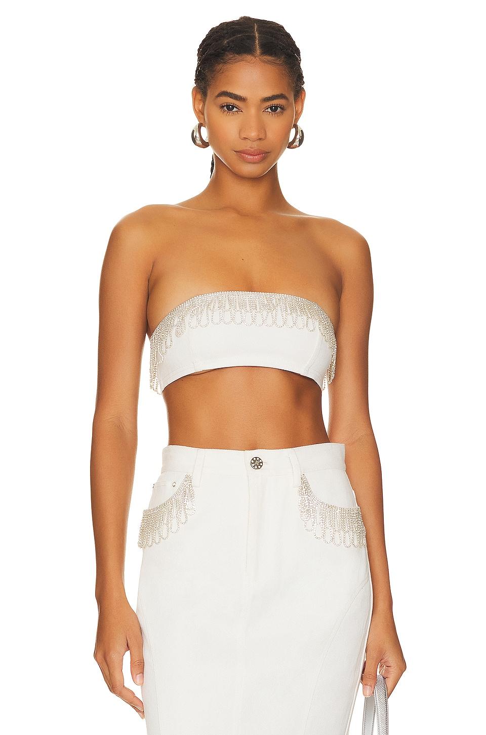 embellished bandeau top