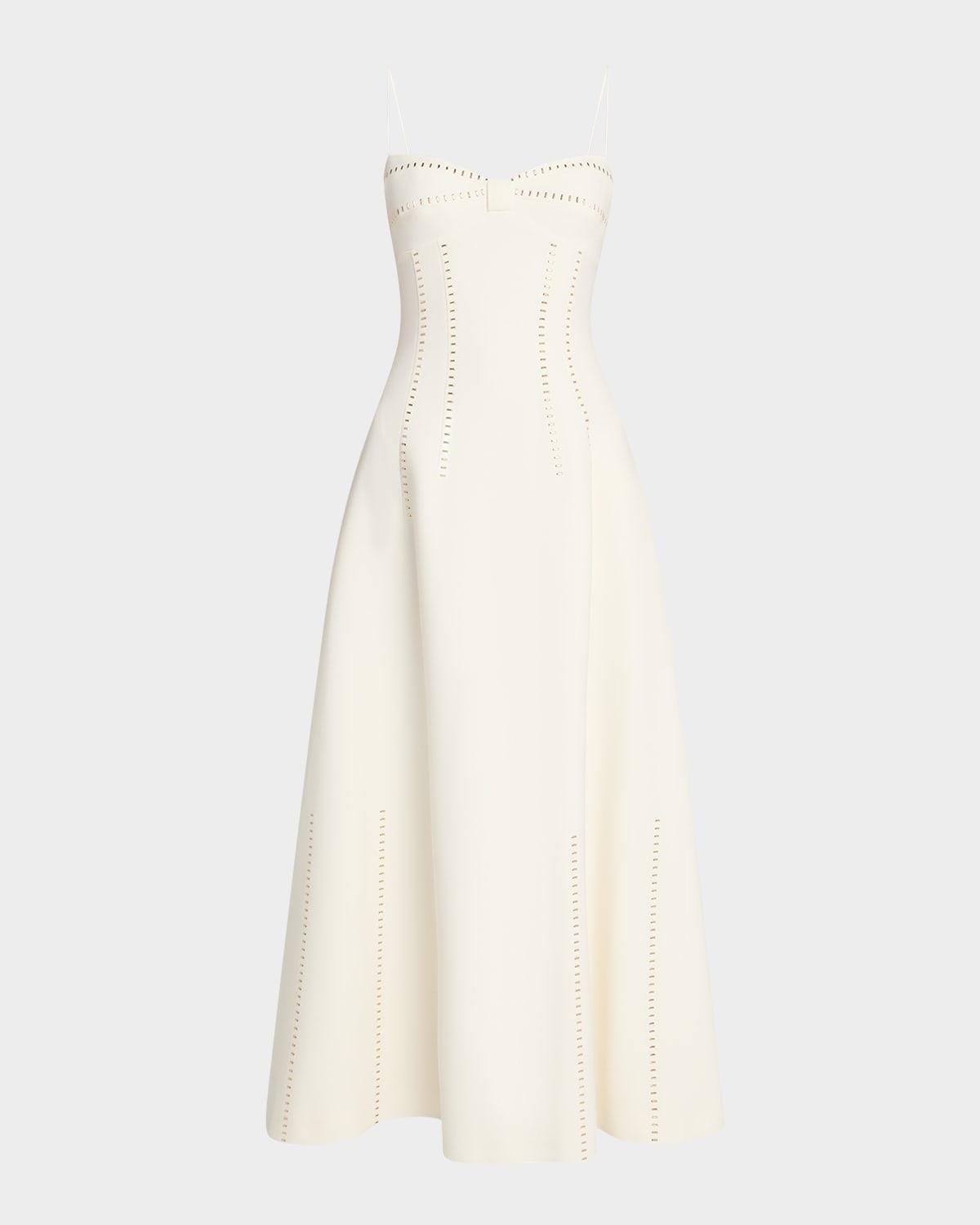embellished cady midi dress
