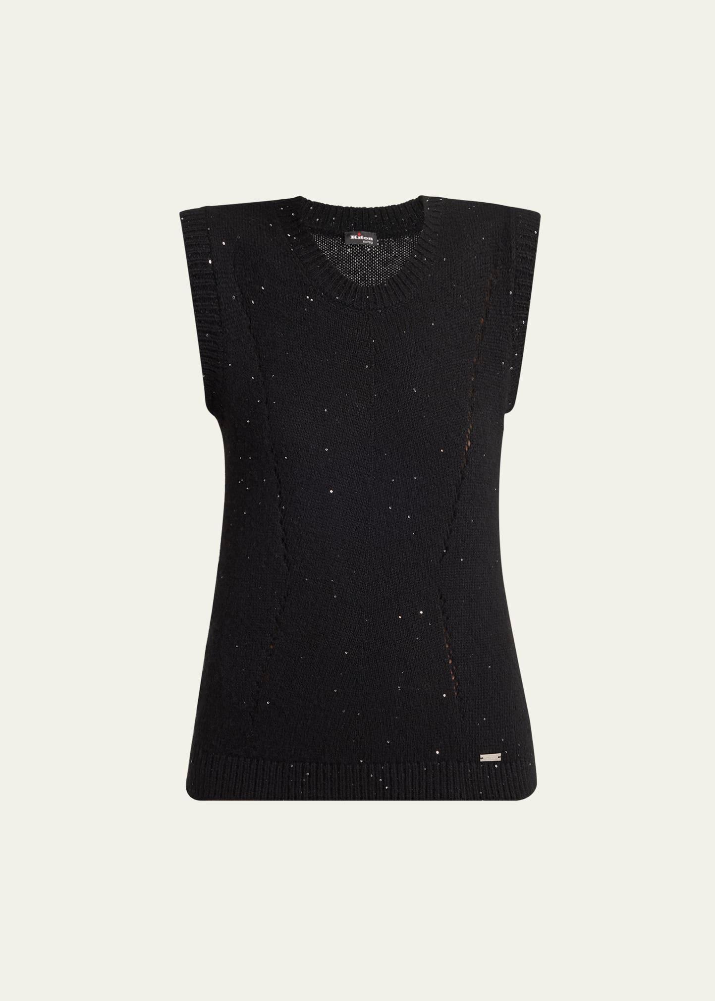 embellished cashmere sleeveless sweater