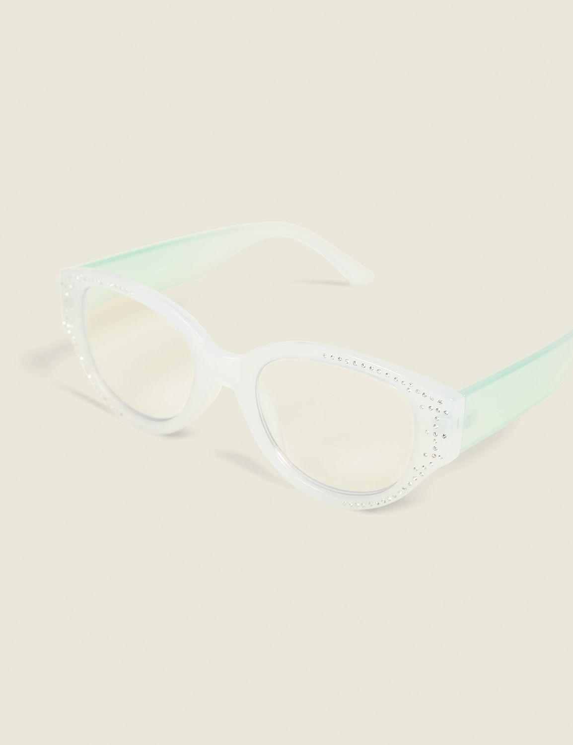 embellished circle reader glasses