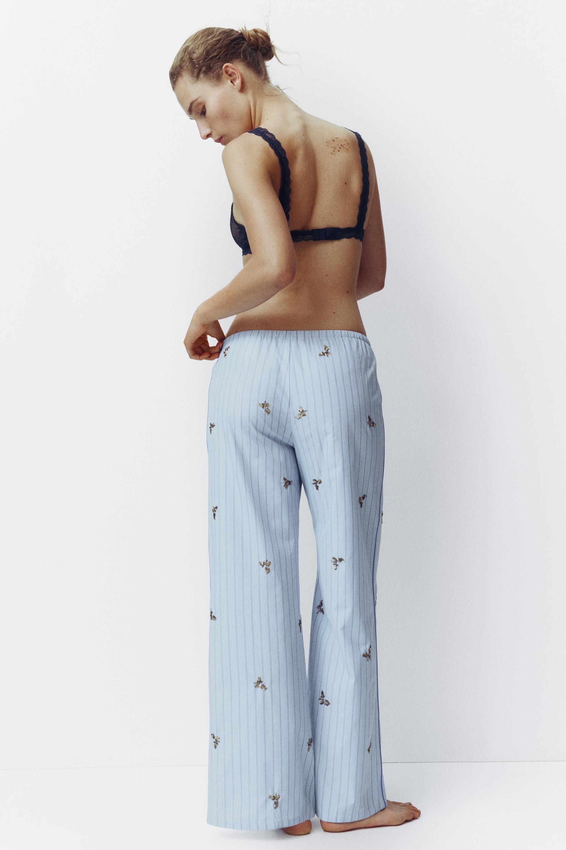 embellished cotton pajama pants