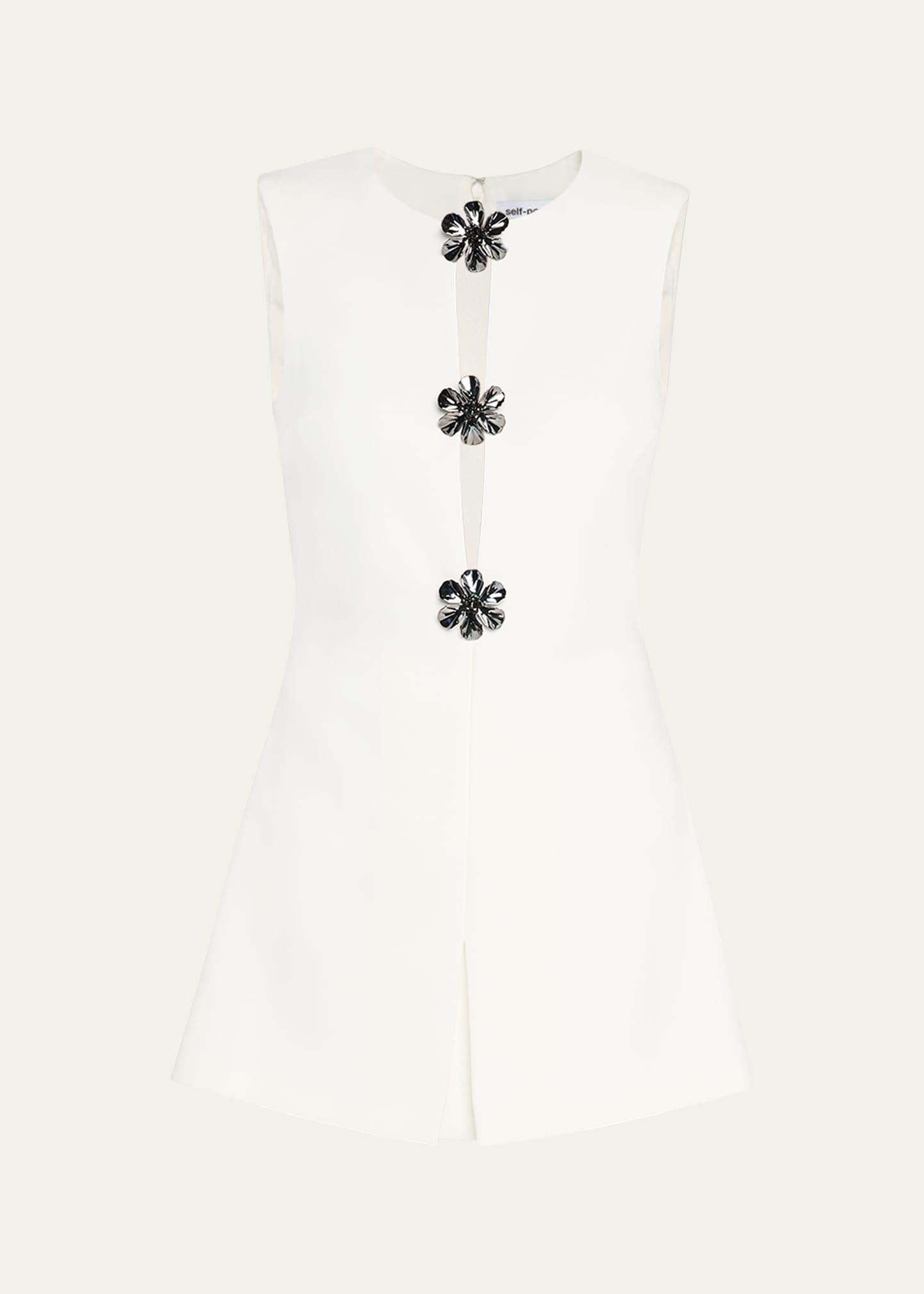 embellished crepe playsuit
