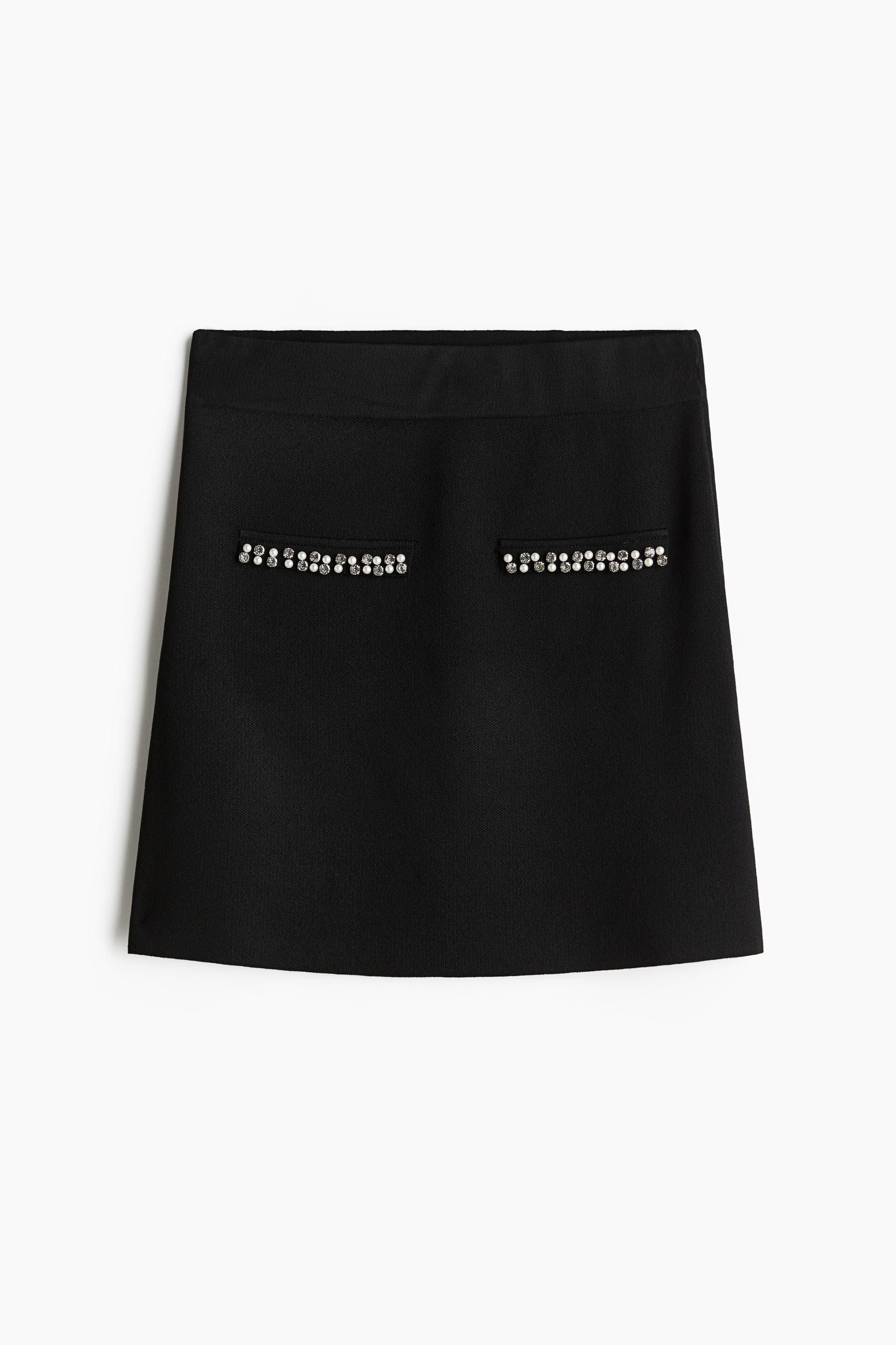 embellished knit skirt