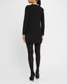 embellished long sleeve crepe mini dress