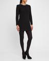 embellished long sleeve crepe mini dress