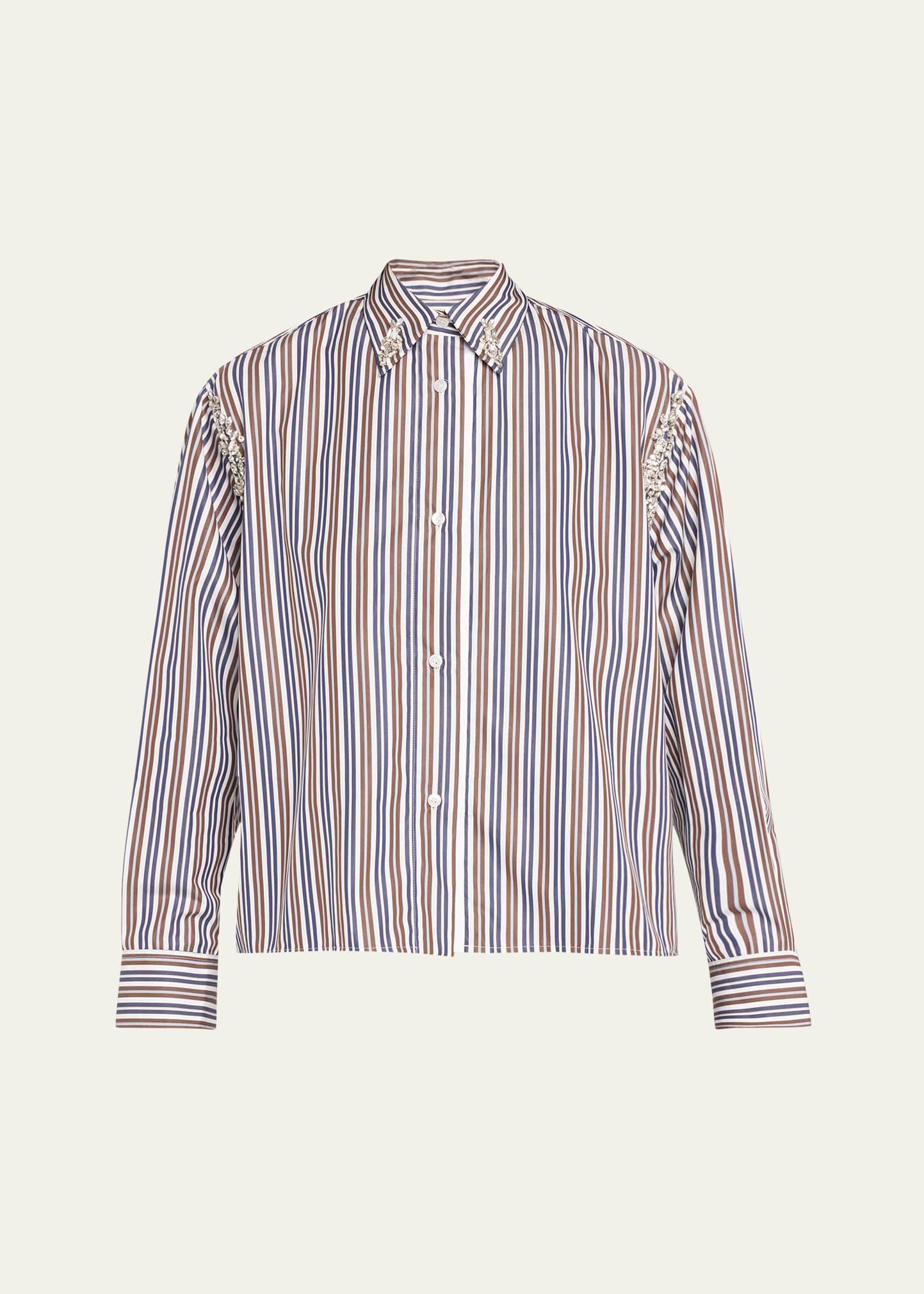 embellished long-sleeve shirt