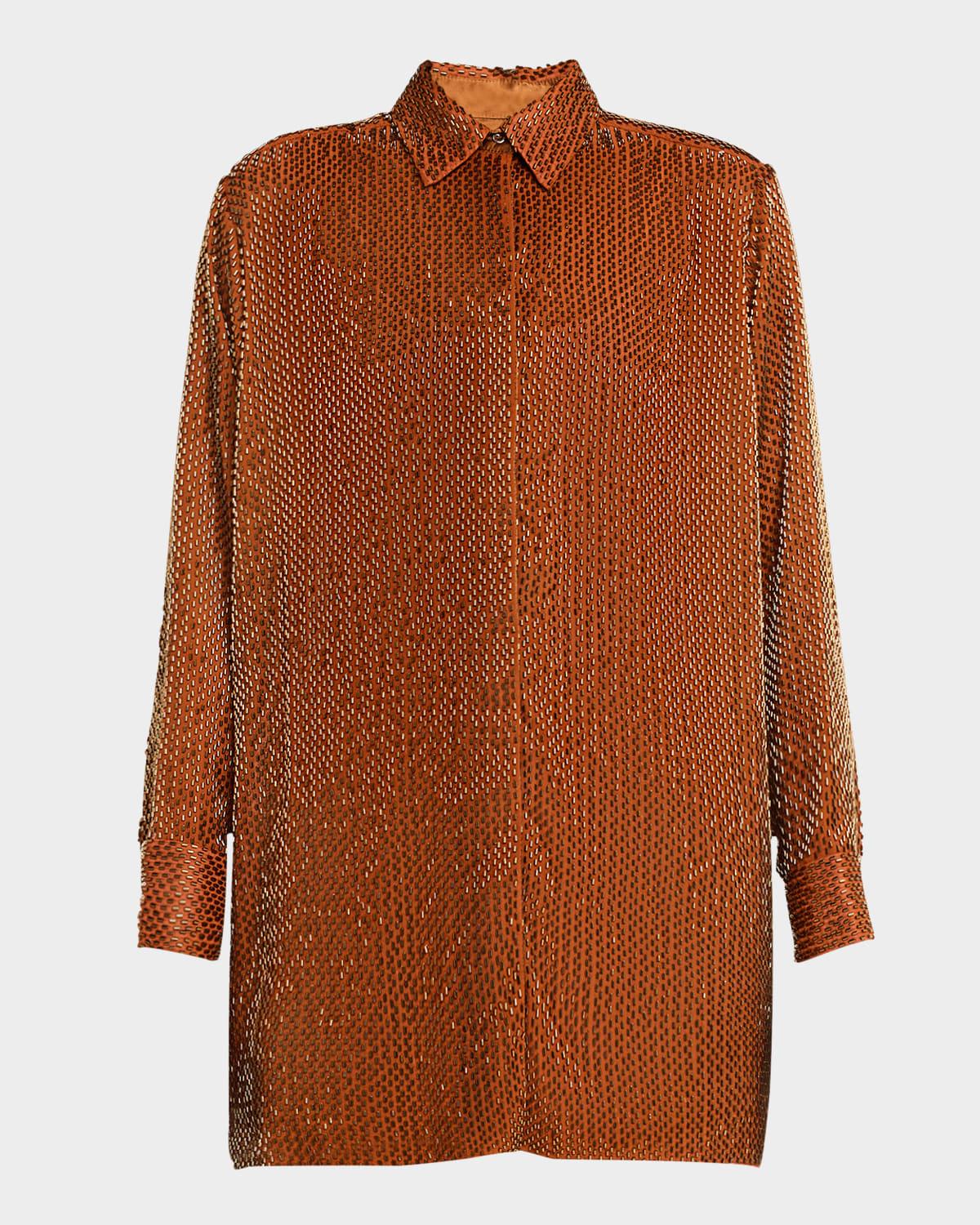 embellished long-sleeve shirt
