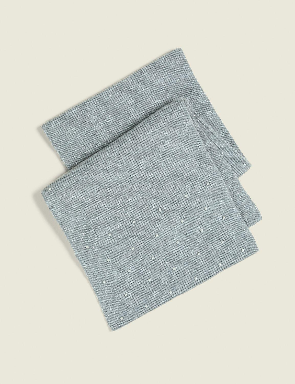 embellished pearlized lurex knit scarf