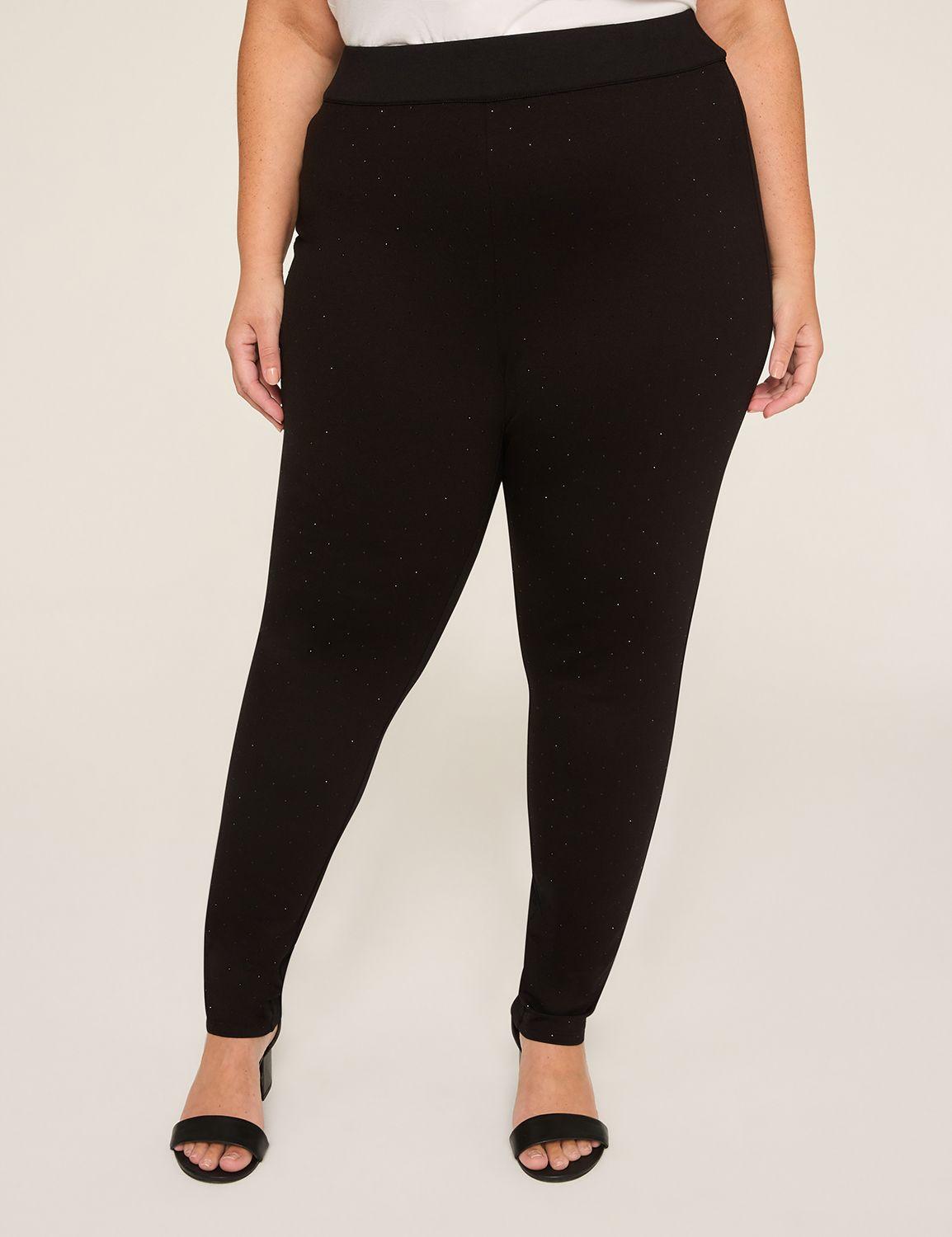 embellished pull-on high-rise ponte legging