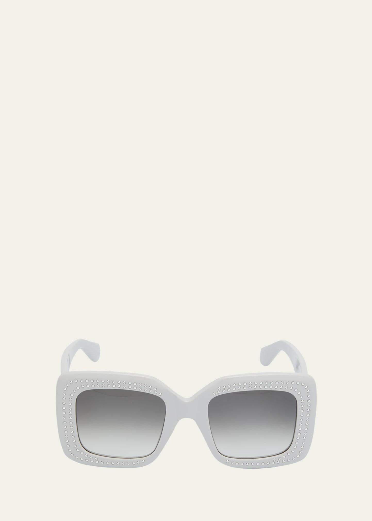 embellished rectangle acetate sunglasses