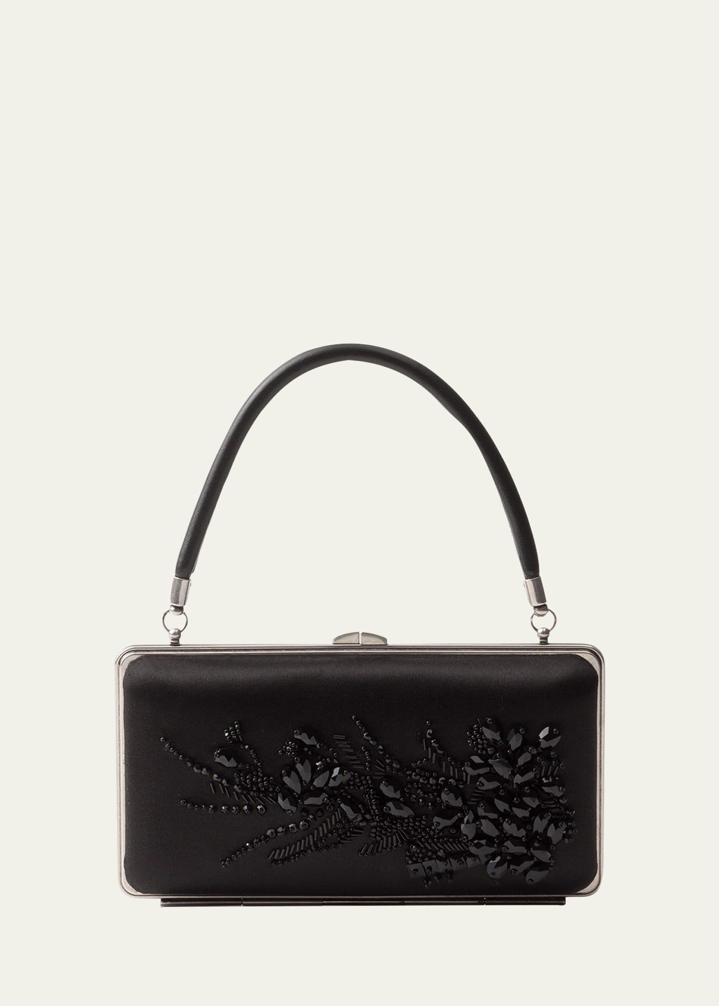 embellished satin minaudiere