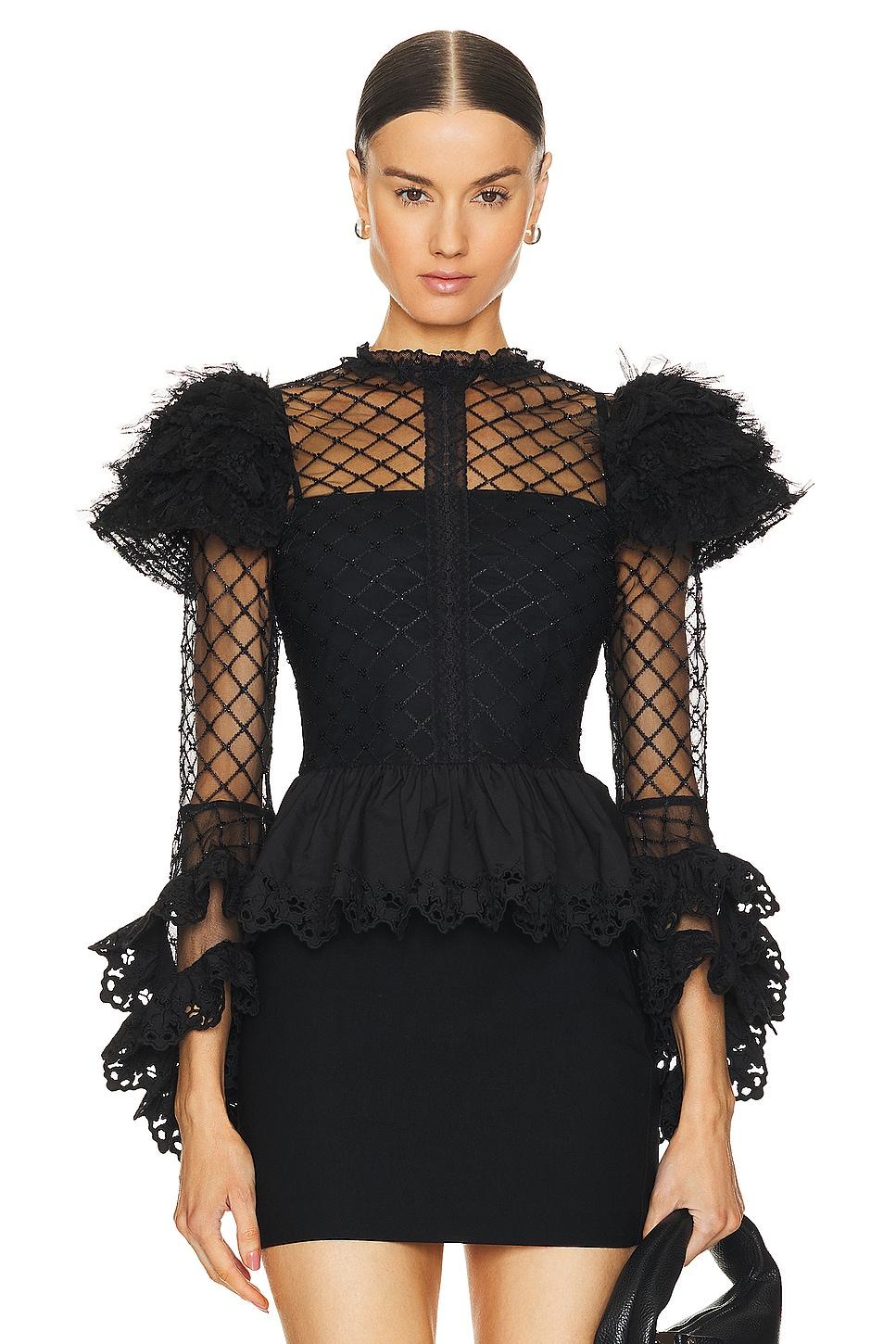 embellished sheer blouse