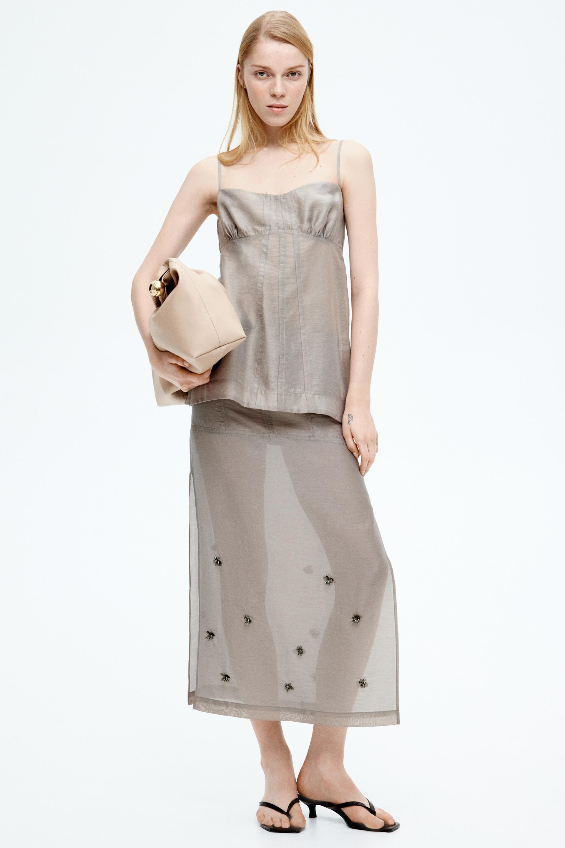 embellished sheer skirt