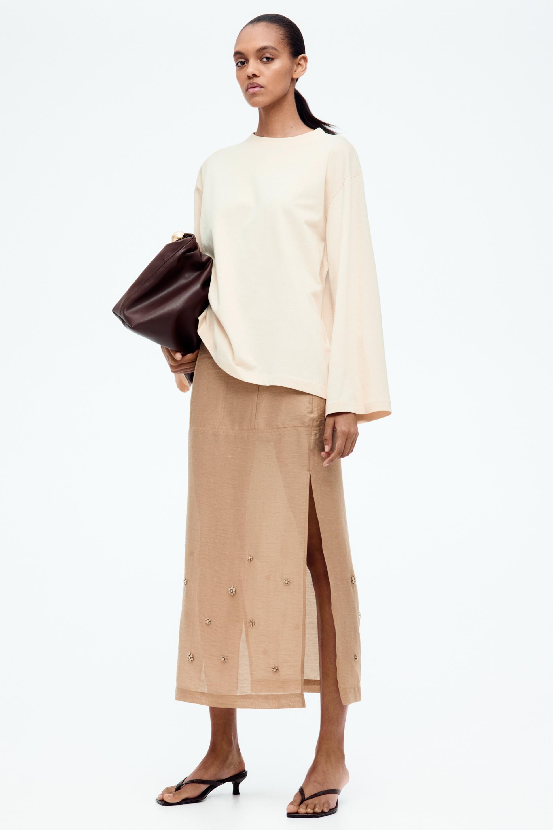 embellished sheer skirt