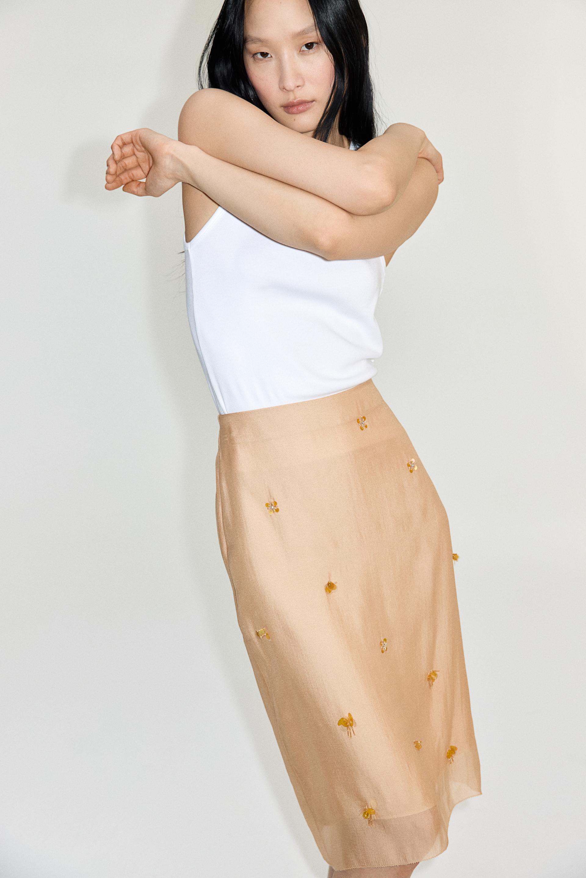 embellished sheer skirt