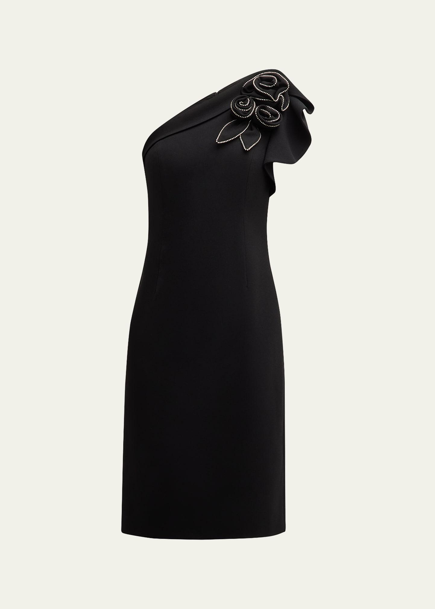 embellished sleeveless one-shoulder dress