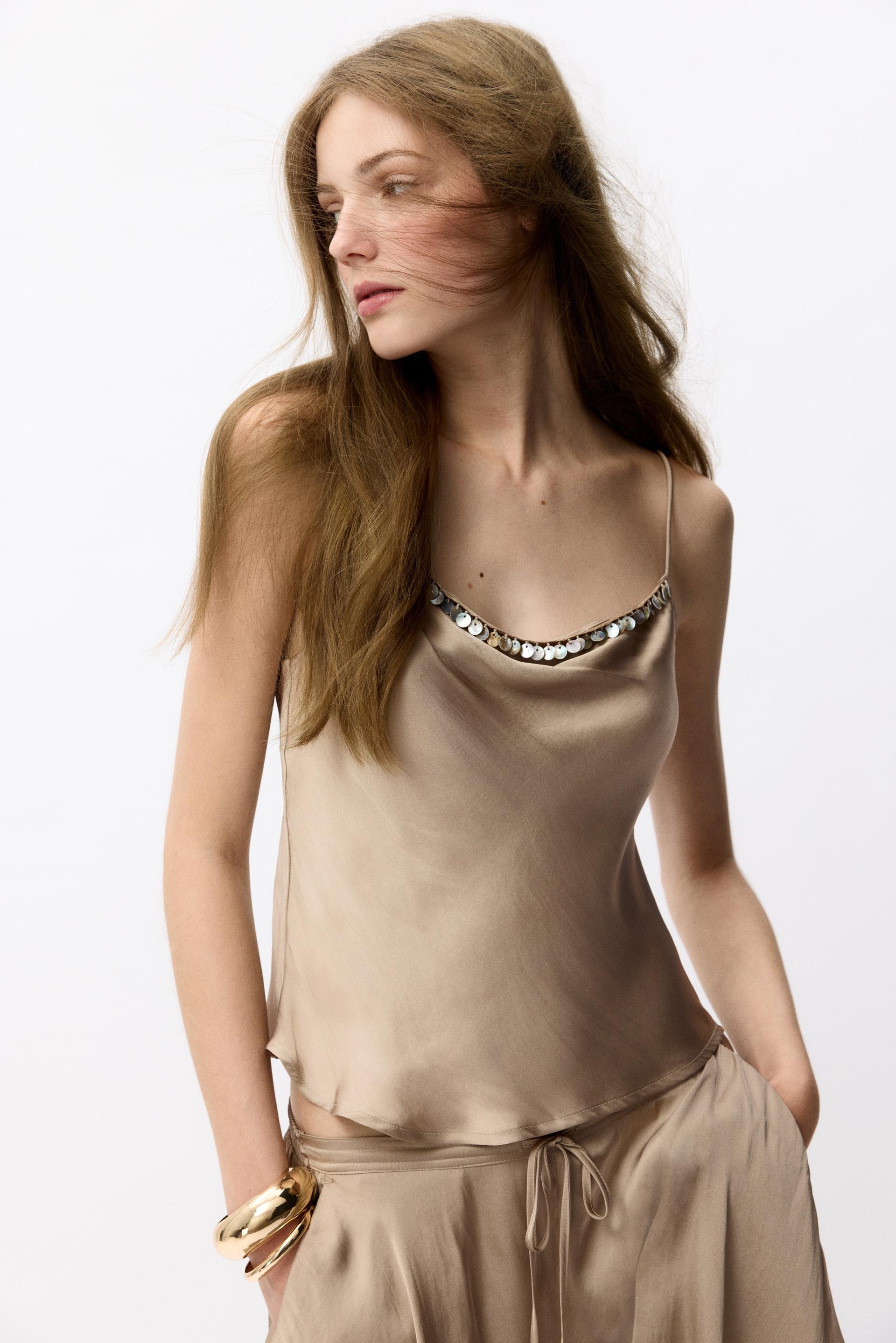 embellished strappy top