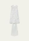 embellished tulle satin bow mini dress
