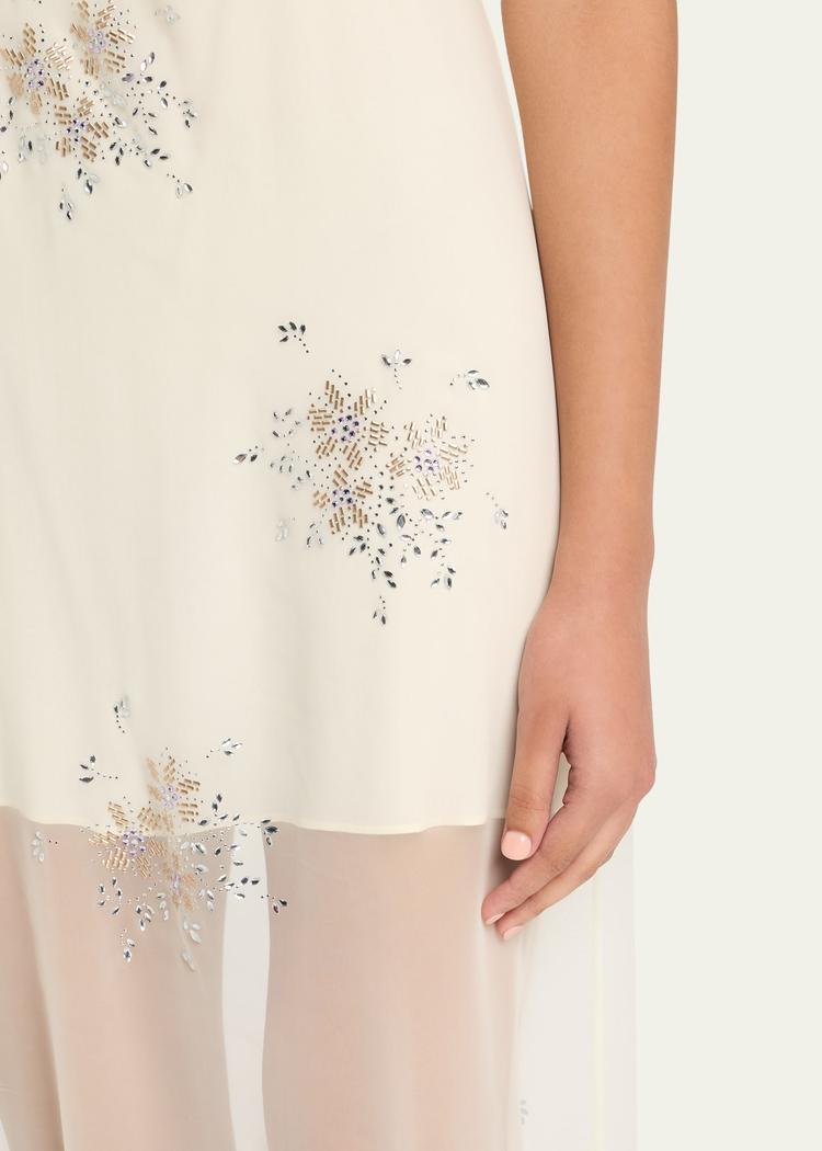 embellished tulle sleeveless maxi dress
