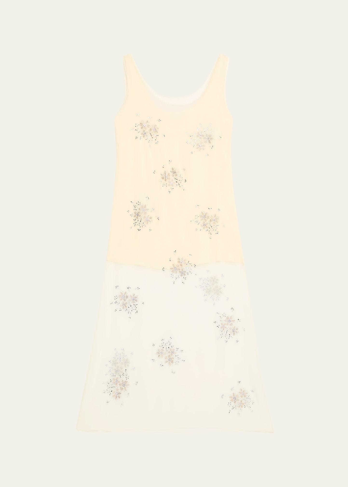 embellished tulle sleeveless maxi dress