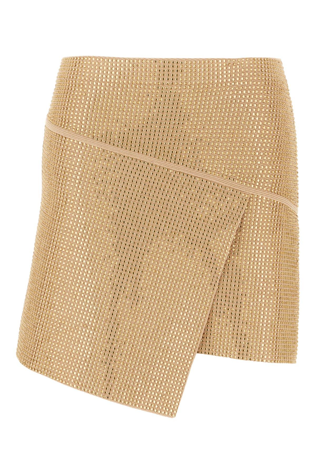 embellished viscose blend mini skirt