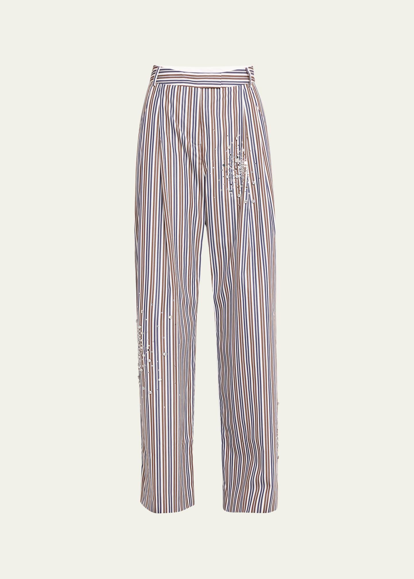 embellished wide-leg suit pants