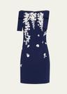 embroidered applique bow mini dress