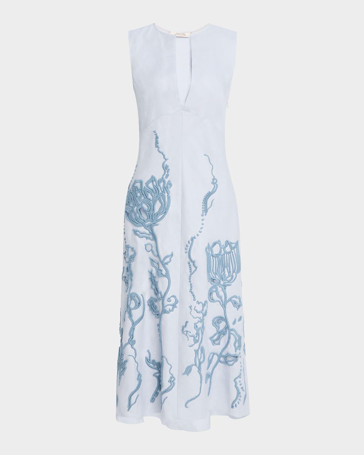 embroidered beauty linen dress