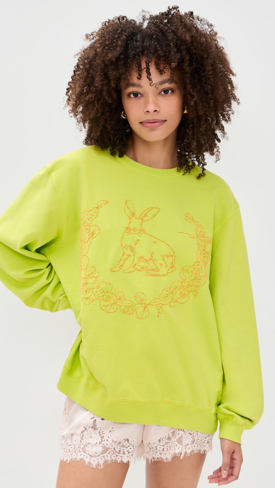 embroidered bunny pullover