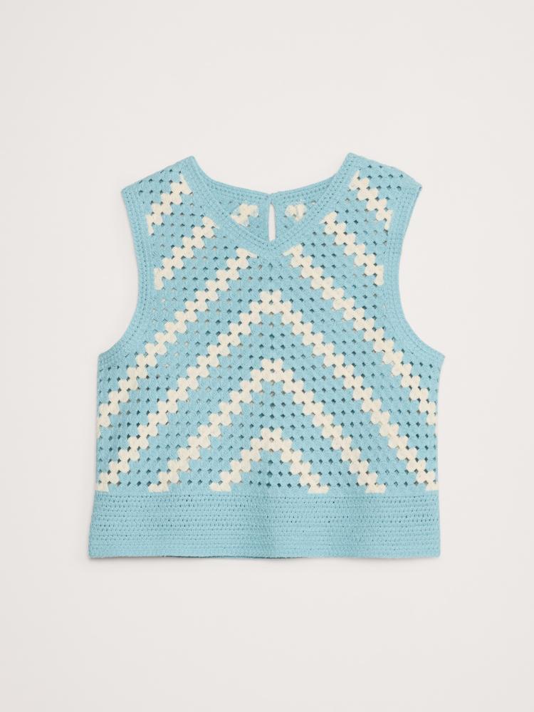 embroidered cotton crochet top