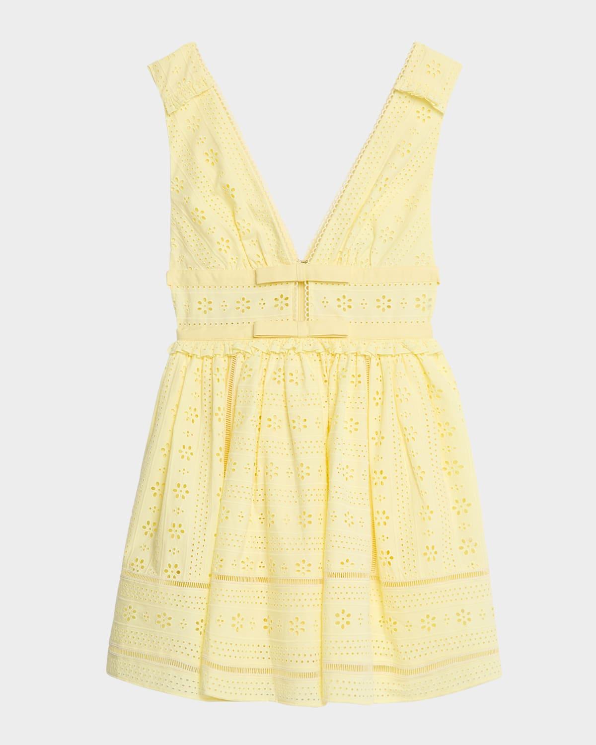 embroidered cotton mini dress