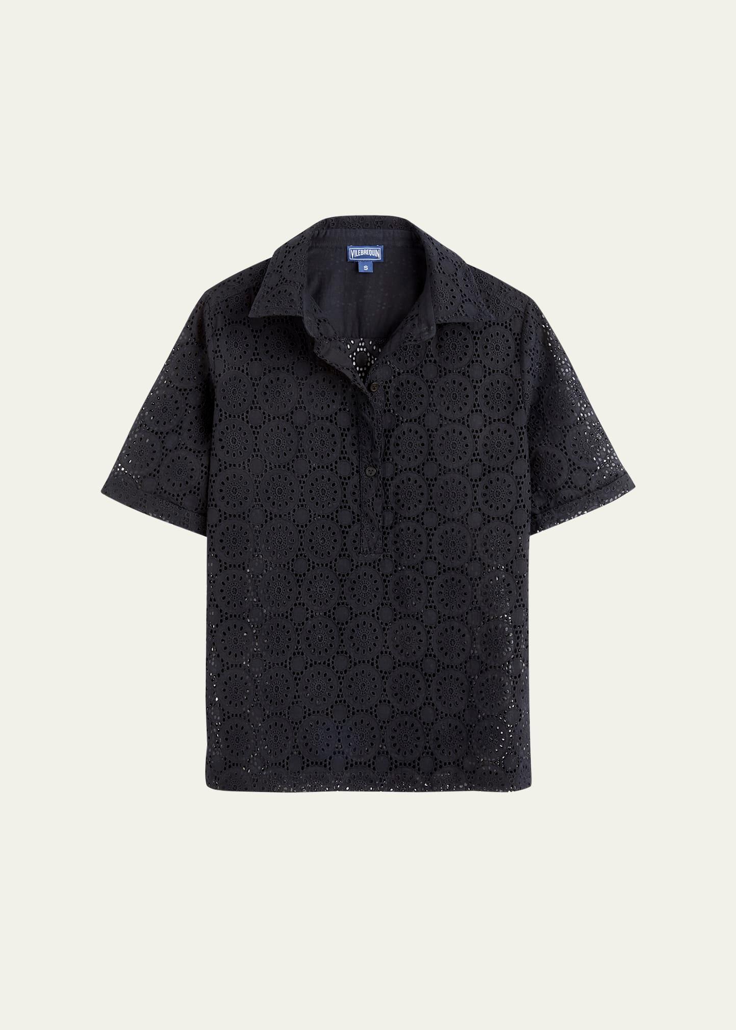 embroidered cotton polo