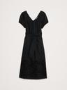 embroidered cotton poplin ruched dress
