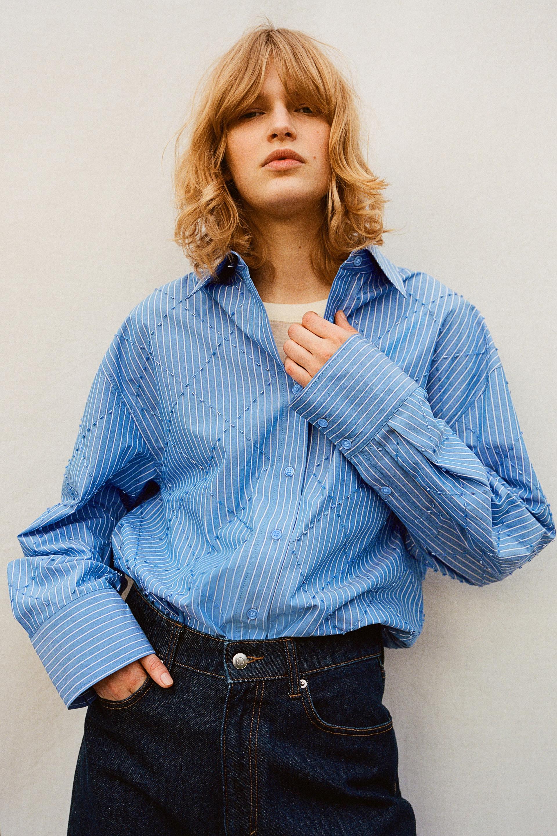 embroidered cotton shirt