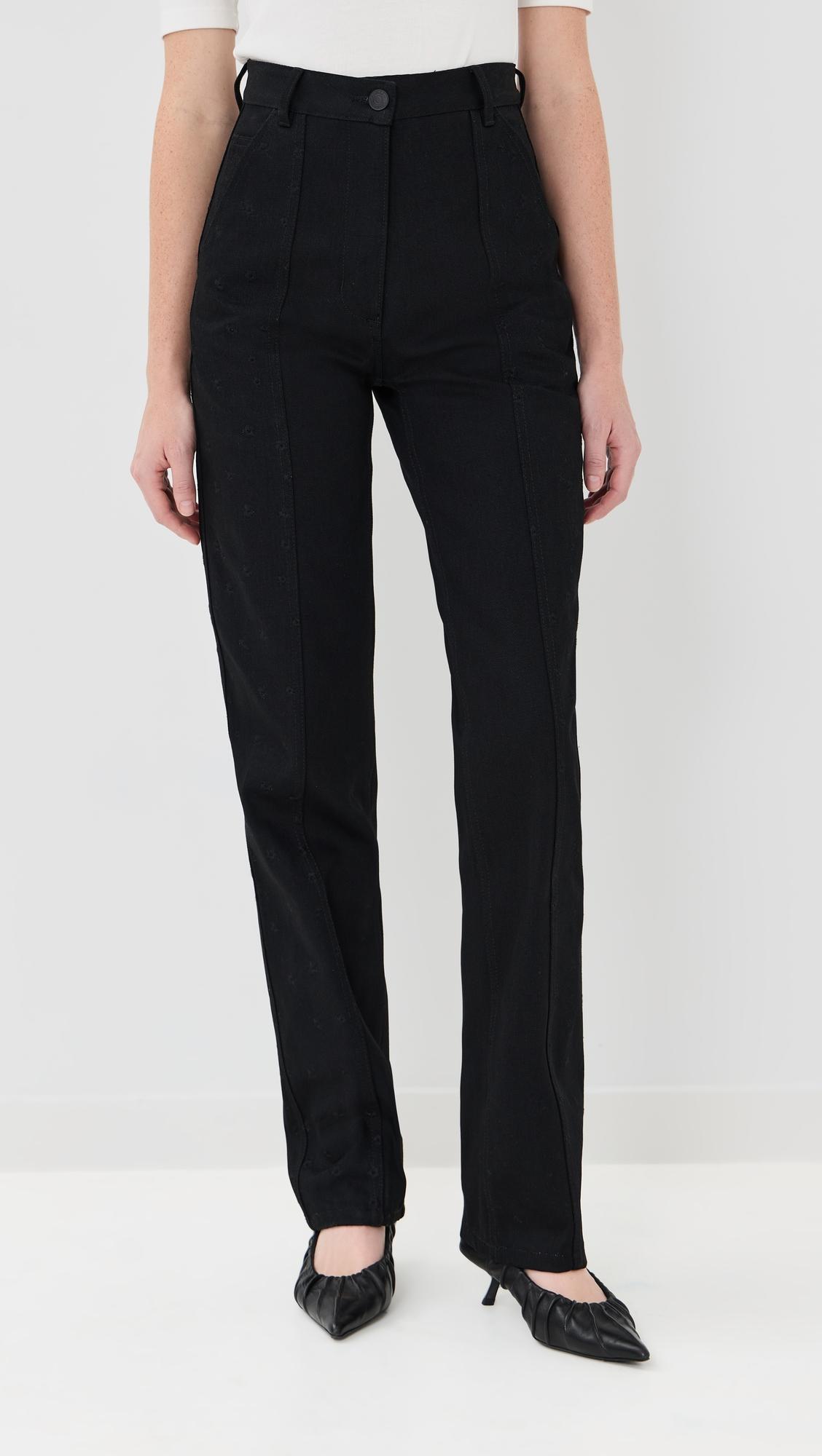 embroidered denim bliss trousers