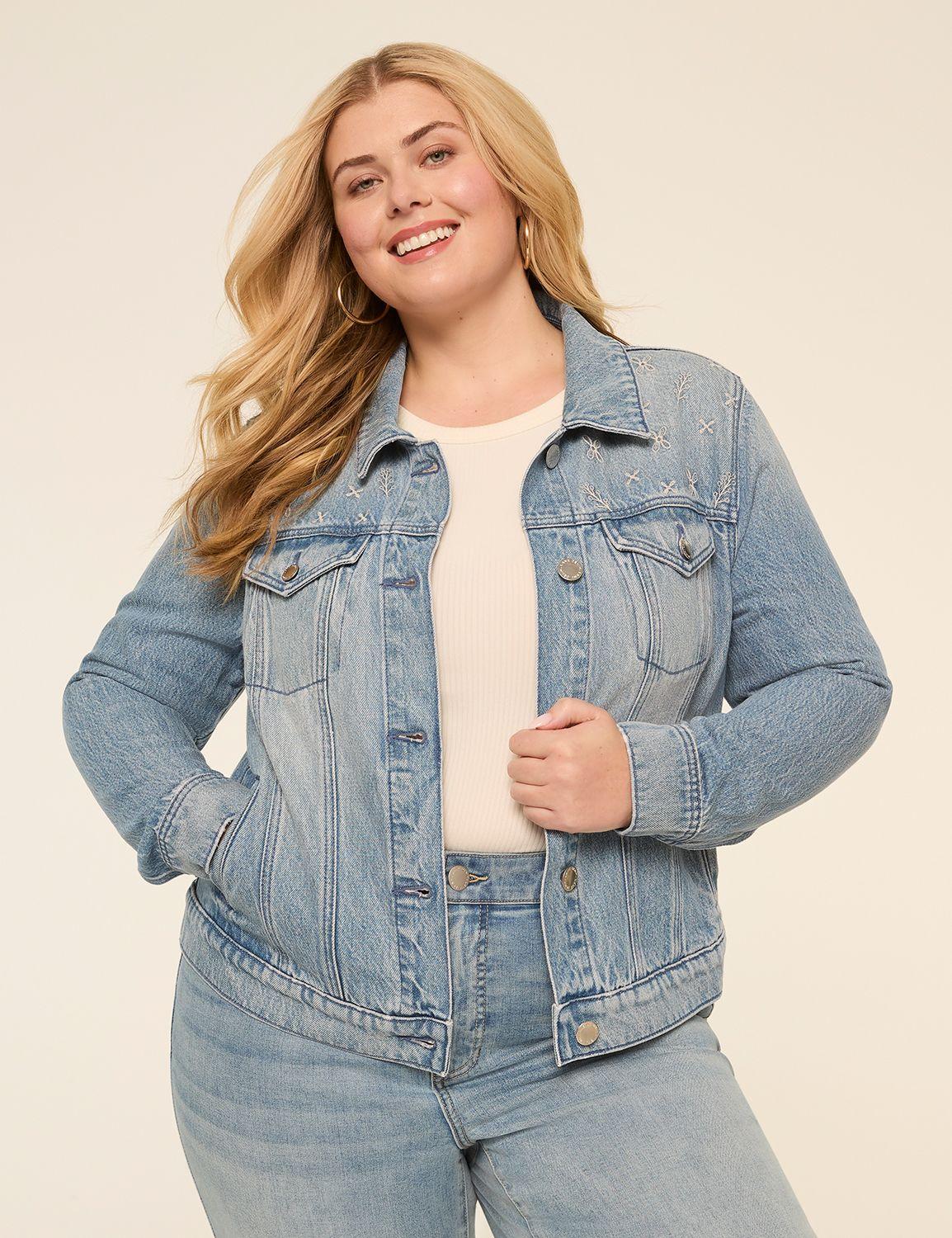 embroidered denim trucker jacket