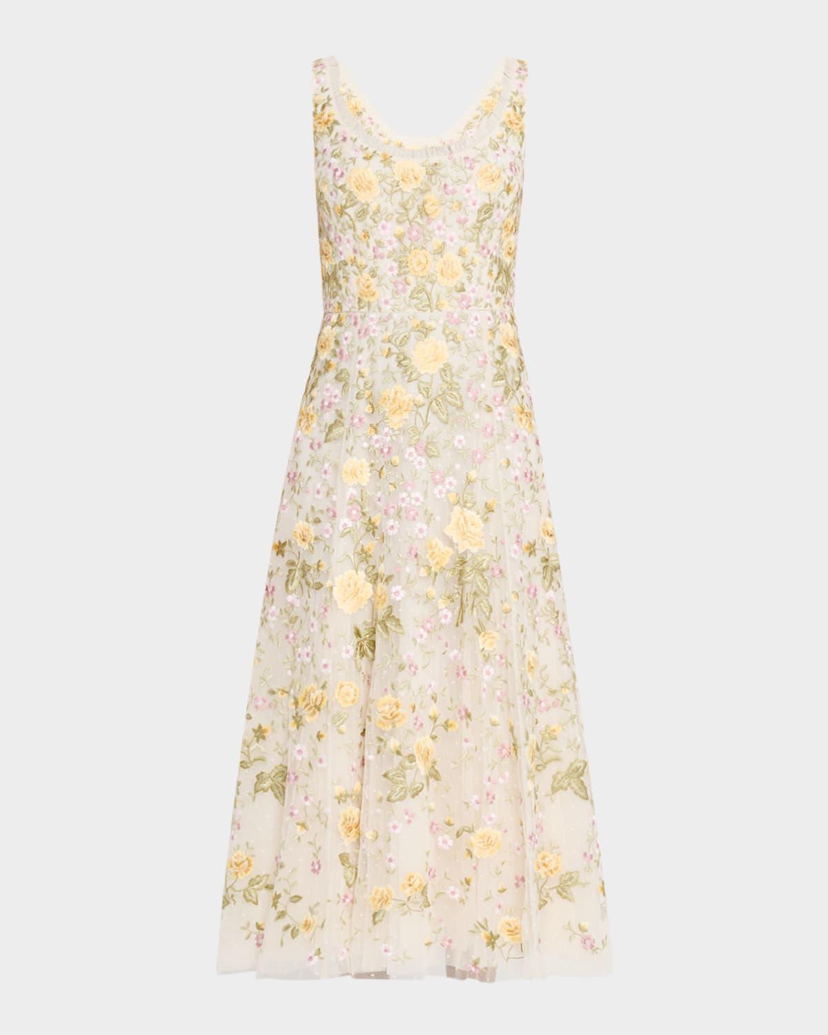 embroidered florine scoop-neck ballerina dress