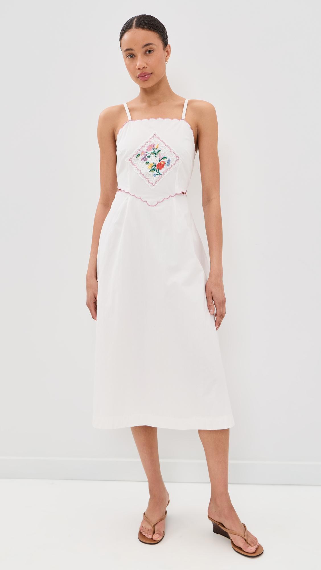 embroidered handkercheif detail dress